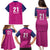 Caribbean Cricket Barbados Custom Family Matching Puletasi and Hawaiian Shirt Strike of the Tridents Pink Fury - Wonder Print Shop