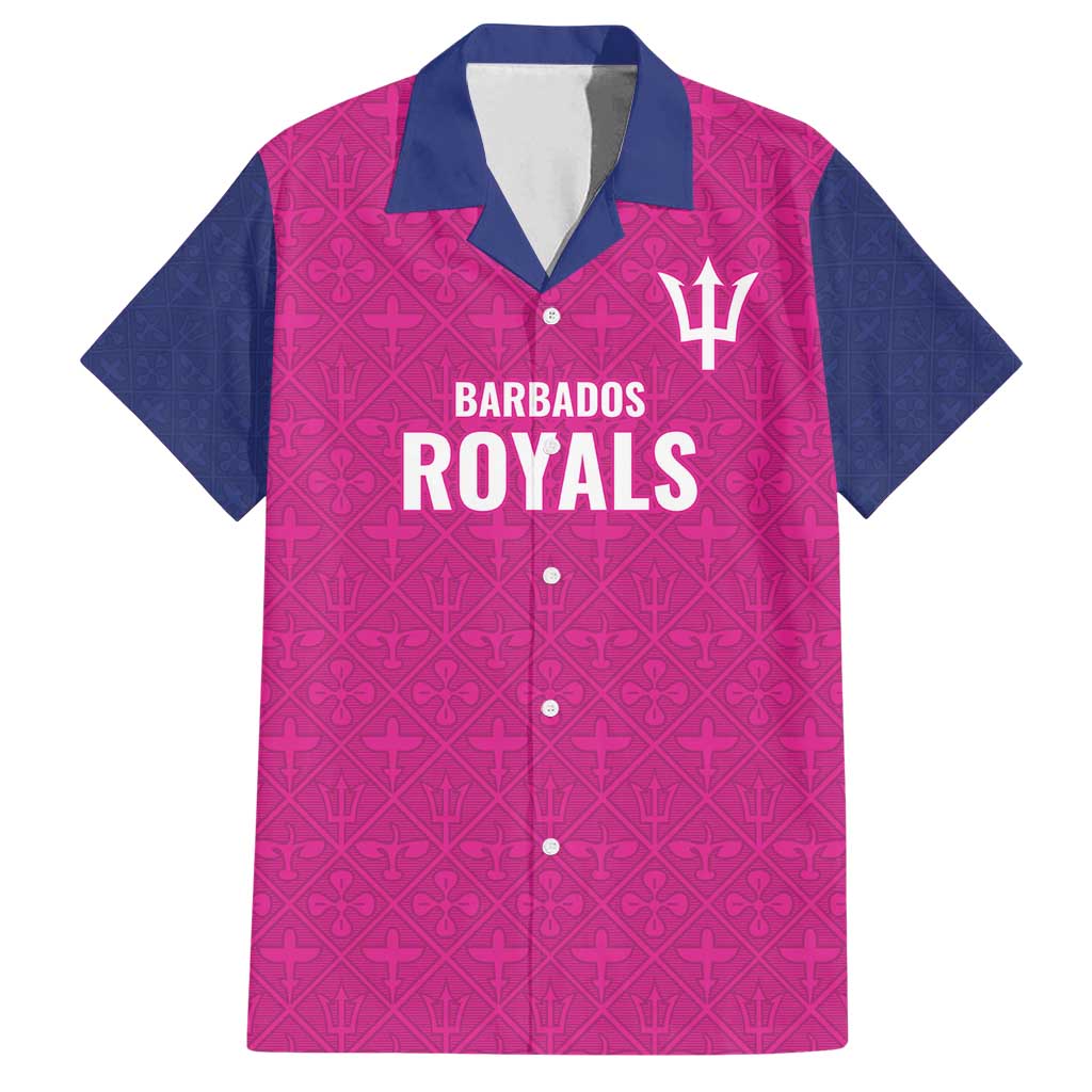 Caribbean Cricket Barbados Custom Family Matching Puletasi and Hawaiian Shirt Strike of the Tridents Pink Fury - Wonder Print Shop
