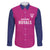 Caribbean Cricket Barbados Custom Family Matching Puletasi and Hawaiian Shirt Strike of the Tridents Pink Fury - Wonder Print Shop