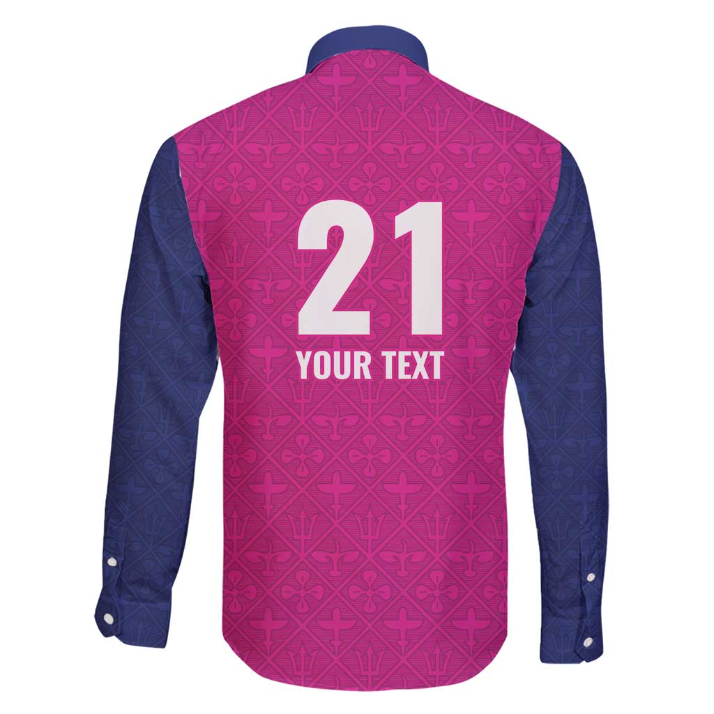 Caribbean Cricket Barbados Custom Family Matching Short Sleeve Bodycon Dress and Hawaiian Shirt Strike of the Tridents Pink Fury - Wonder Print Shop