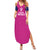 Caribbean Cricket Barbados Custom Family Matching Summer Maxi Dress and Hawaiian Shirt Strike of the Tridents Pink Fury - Wonder Print Shop