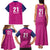 Caribbean Cricket Barbados Custom Family Matching Tank Maxi Dress and Hawaiian Shirt Strike of the Tridents Pink Fury - Wonder Print Shop