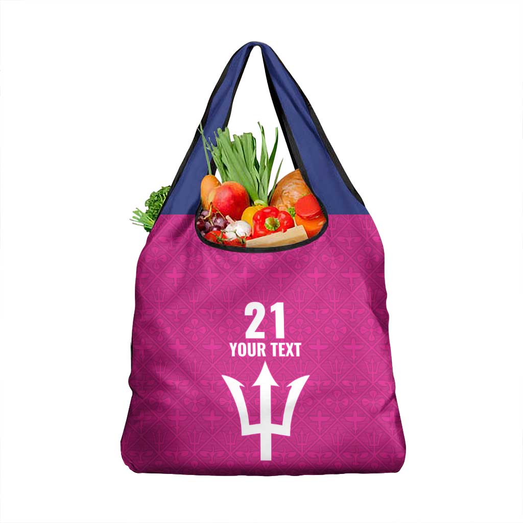 Caribbean Cricket Barbados Custom Grocery Bag Strike of the Tridents Pink Fury - Wonder Print Shop