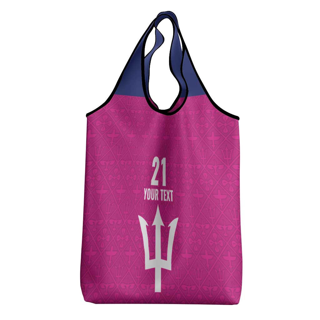 Caribbean Cricket Barbados Custom Grocery Bag Strike of the Tridents Pink Fury - Wonder Print Shop