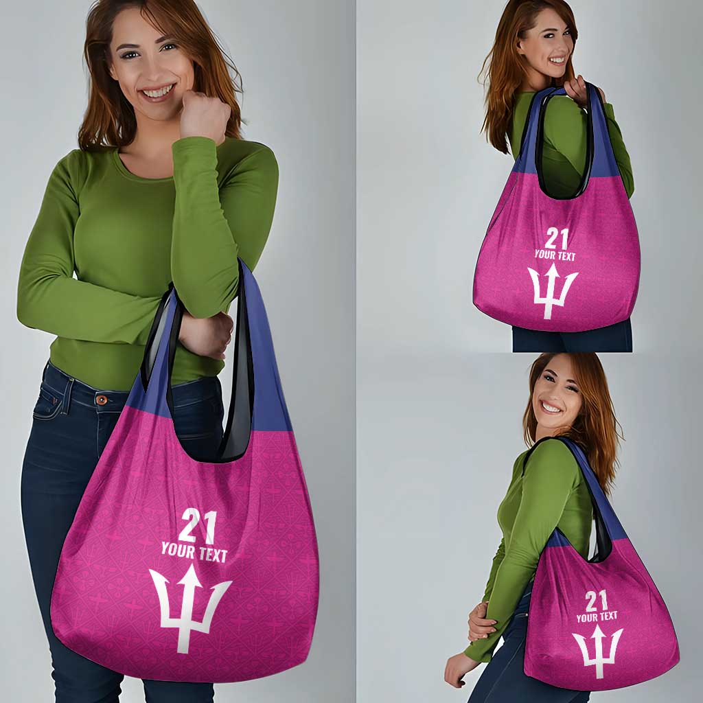Caribbean Cricket Barbados Custom Grocery Bag Strike of the Tridents Pink Fury - Wonder Print Shop