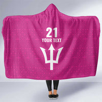 Caribbean Cricket Barbados Custom Hooded Blanket Strike of the Tridents Pink Fury - Wonder Print Shop