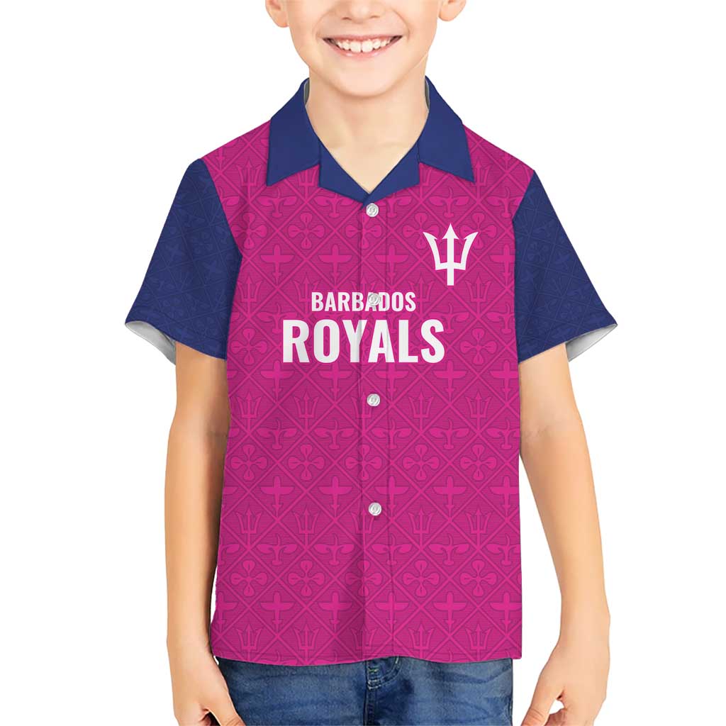 Caribbean Cricket Barbados Custom Kid Hawaiian Shirt Strike of the Tridents Pink Fury - Wonder Print Shop