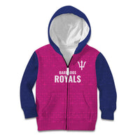 Caribbean Cricket Barbados Custom Kid Hoodie Strike of the Tridents Pink Fury - Wonder Print Shop