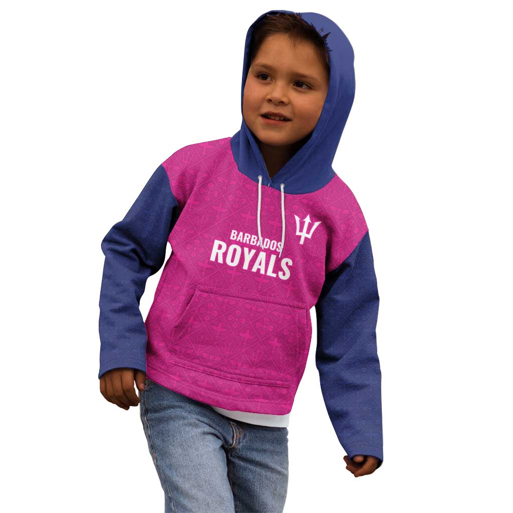 Caribbean Cricket Barbados Custom Kid Hoodie Strike of the Tridents Pink Fury - Wonder Print Shop