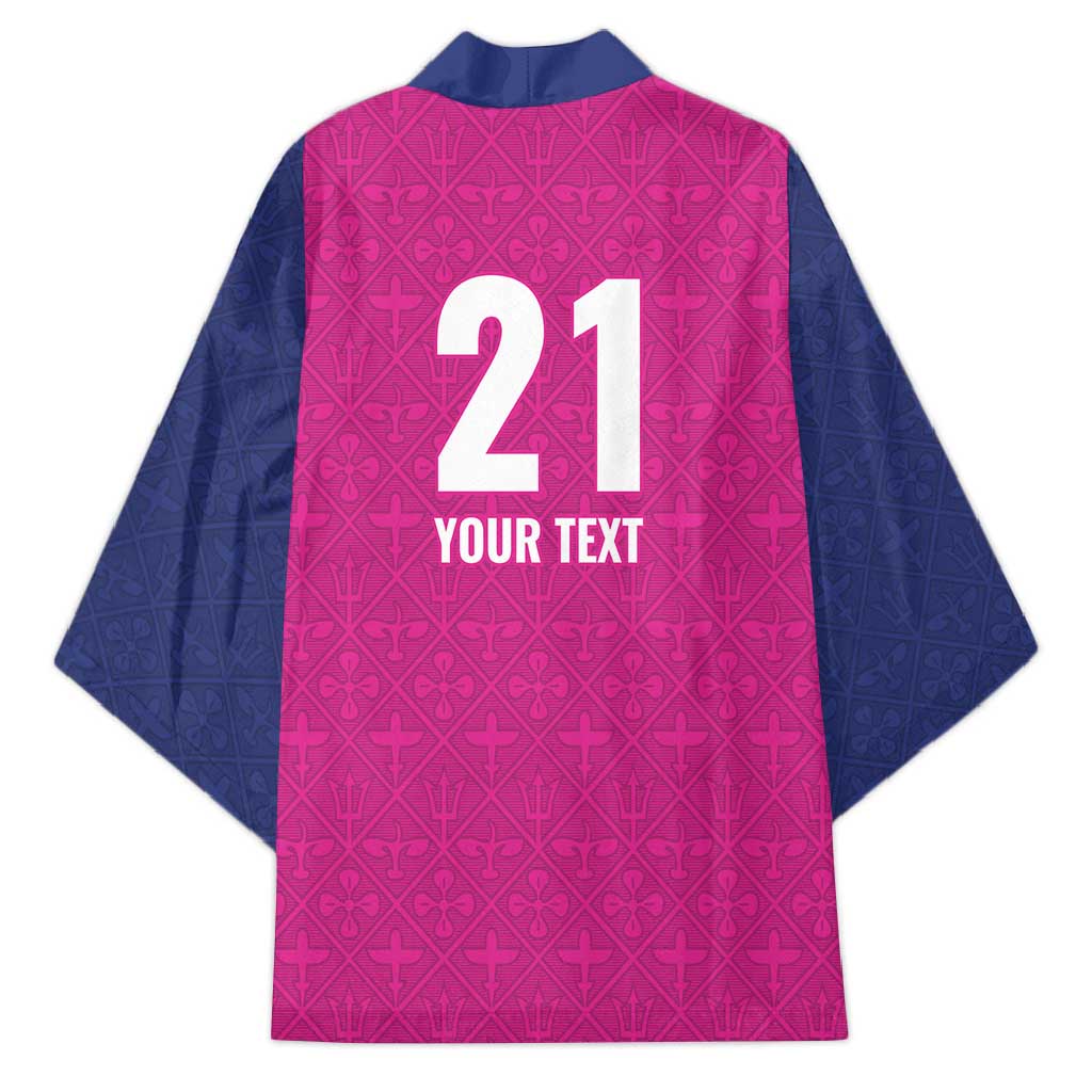 Caribbean Cricket Barbados Custom Kimono Strike of the Tridents Pink Fury - Wonder Print Shop