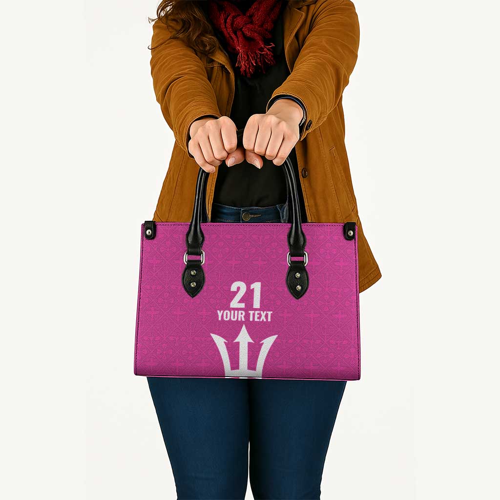 Caribbean Cricket Barbados Custom Leather Bag Strike of the Tridents Pink Fury - Wonder Print Shop