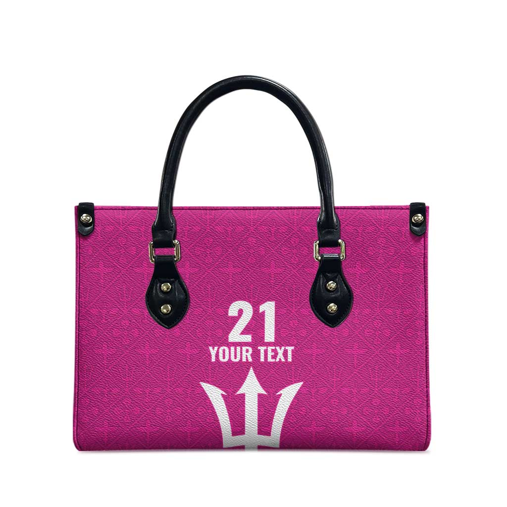 Caribbean Cricket Barbados Custom Leather Bag Strike of the Tridents Pink Fury - Wonder Print Shop