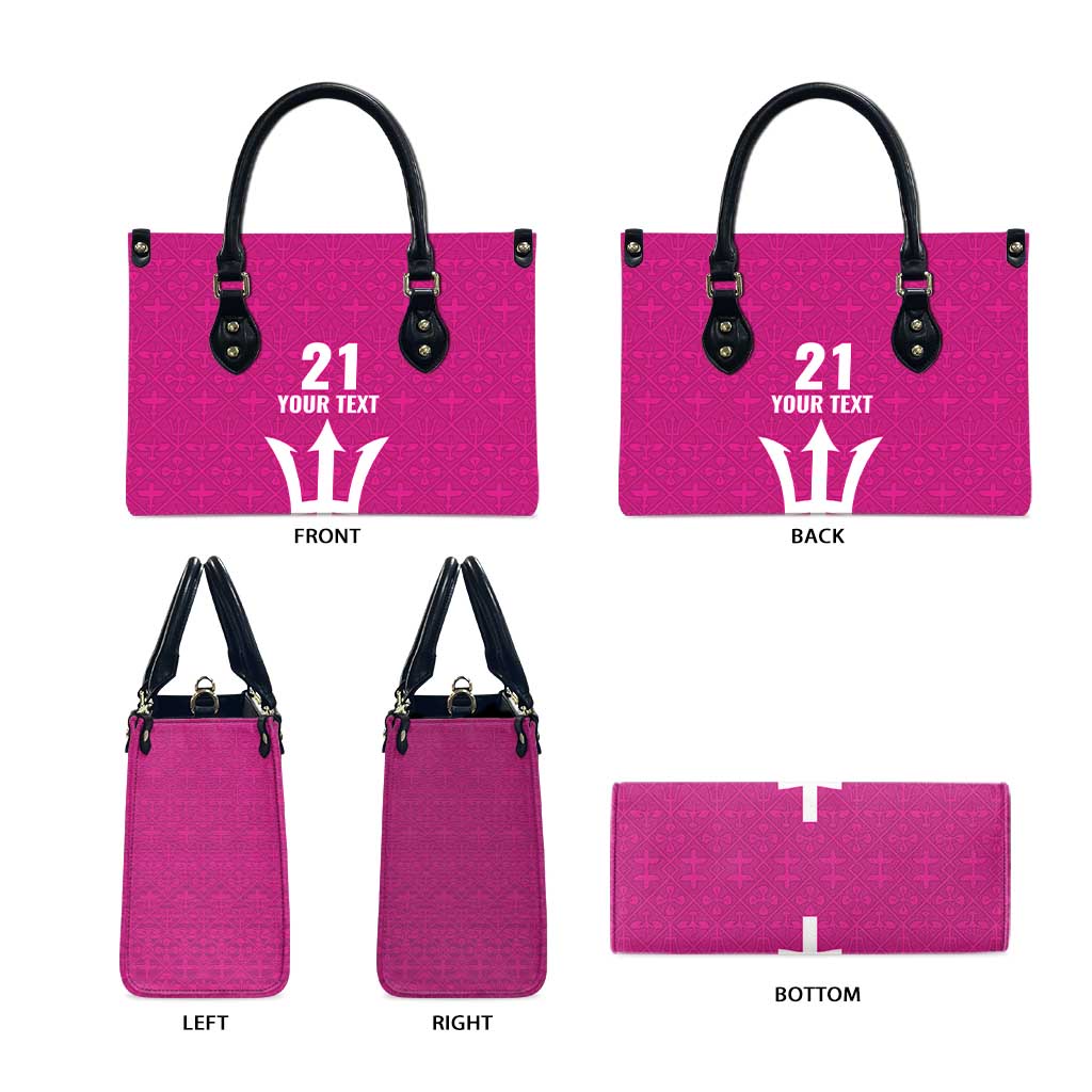 Caribbean Cricket Barbados Custom Leather Bag Strike of the Tridents Pink Fury - Wonder Print Shop
