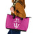 Caribbean Cricket Barbados Custom Leather Tote Bag Strike of the Tridents Pink Fury - Wonder Print Shop