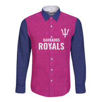 Caribbean Cricket Barbados Custom Long Sleeve Button Shirt Strike of the Tridents Pink Fury - Wonder Print Shop