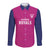 Caribbean Cricket Barbados Custom Long Sleeve Button Shirt Strike of the Tridents Pink Fury - Wonder Print Shop