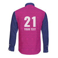 Caribbean Cricket Barbados Custom Long Sleeve Button Shirt Strike of the Tridents Pink Fury - Wonder Print Shop