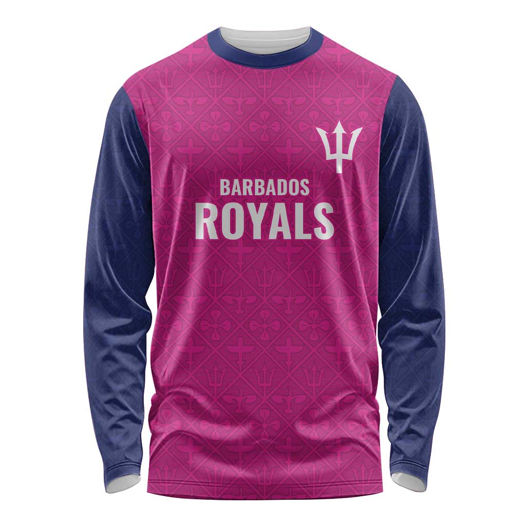 Caribbean Cricket Barbados Custom Long Sleeve Shirt Strike of the Tridents Pink Fury - Wonder Print Shop