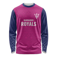 Caribbean Cricket Barbados Custom Long Sleeve Shirt Strike of the Tridents Pink Fury - Wonder Print Shop