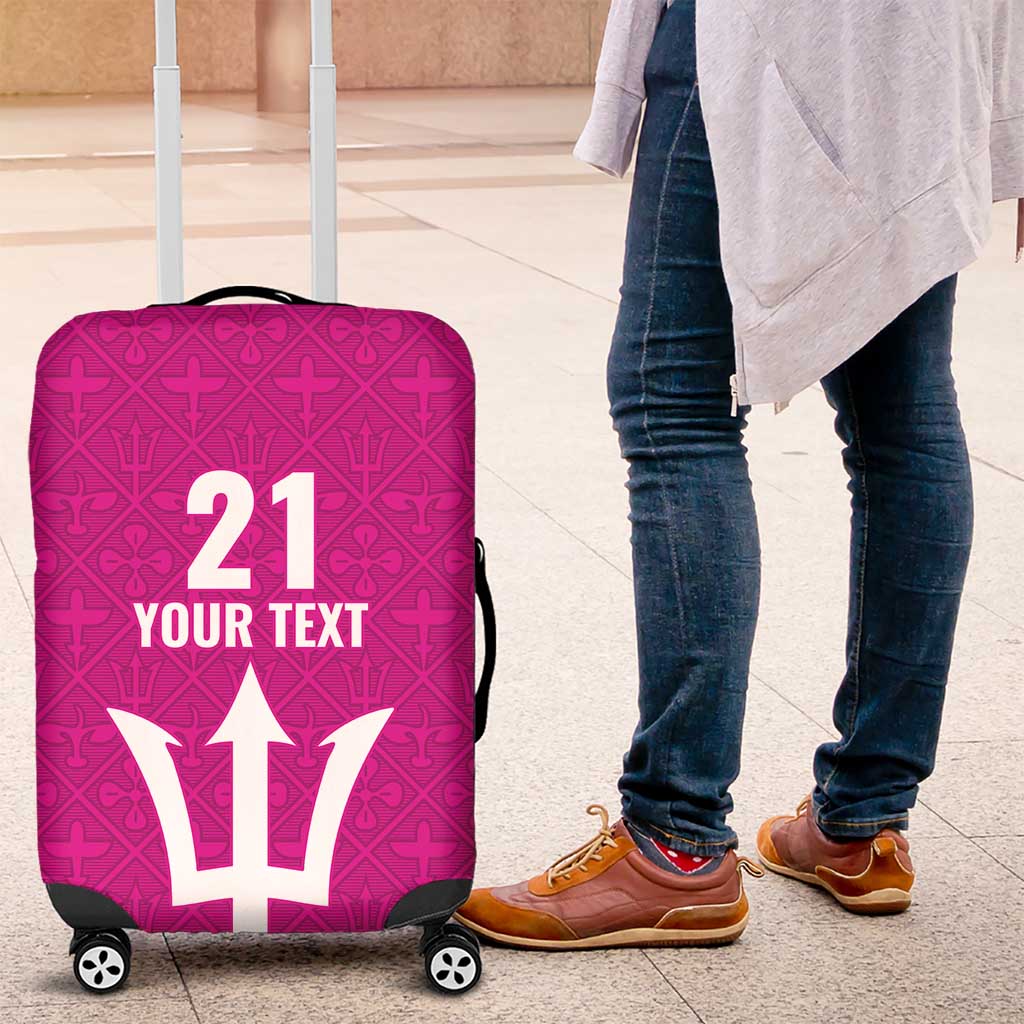 Caribbean Cricket Barbados Custom Luggage Cover Strike of the Tridents Pink Fury - Wonder Print Shop