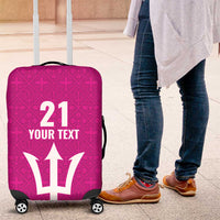 Caribbean Cricket Barbados Custom Luggage Cover Strike of the Tridents Pink Fury - Wonder Print Shop
