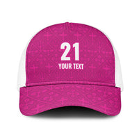 Caribbean Cricket Barbados Custom Mesh Trucker Cap Strike of the Tridents Pink Fury - Wonder Print Shop
