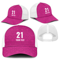 Caribbean Cricket Barbados Custom Mesh Trucker Cap Strike of the Tridents Pink Fury - Wonder Print Shop