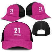 Caribbean Cricket Barbados Custom Mesh Trucker Cap Strike of the Tridents Pink Fury - Wonder Print Shop