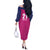 Caribbean Cricket Barbados Custom Off The Shoulder Long Sleeve Dress Strike of the Tridents Pink Fury - Wonder Print Shop