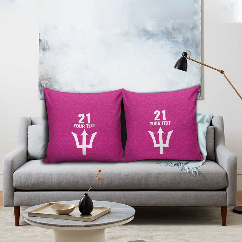 Caribbean Cricket Barbados Custom Pillow Cover Strike of the Tridents Pink Fury - Wonder Print Shop