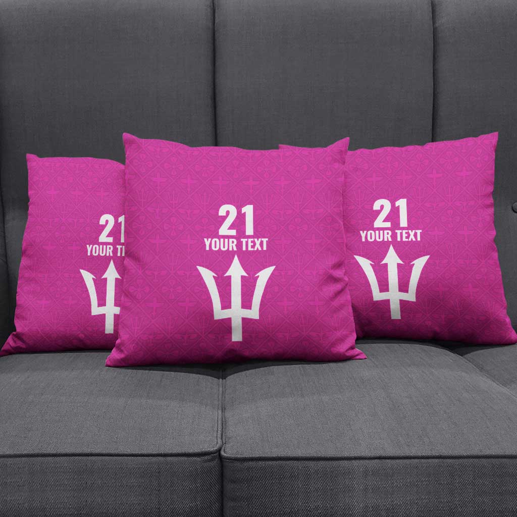 Caribbean Cricket Barbados Custom Pillow Cover Strike of the Tridents Pink Fury - Wonder Print Shop