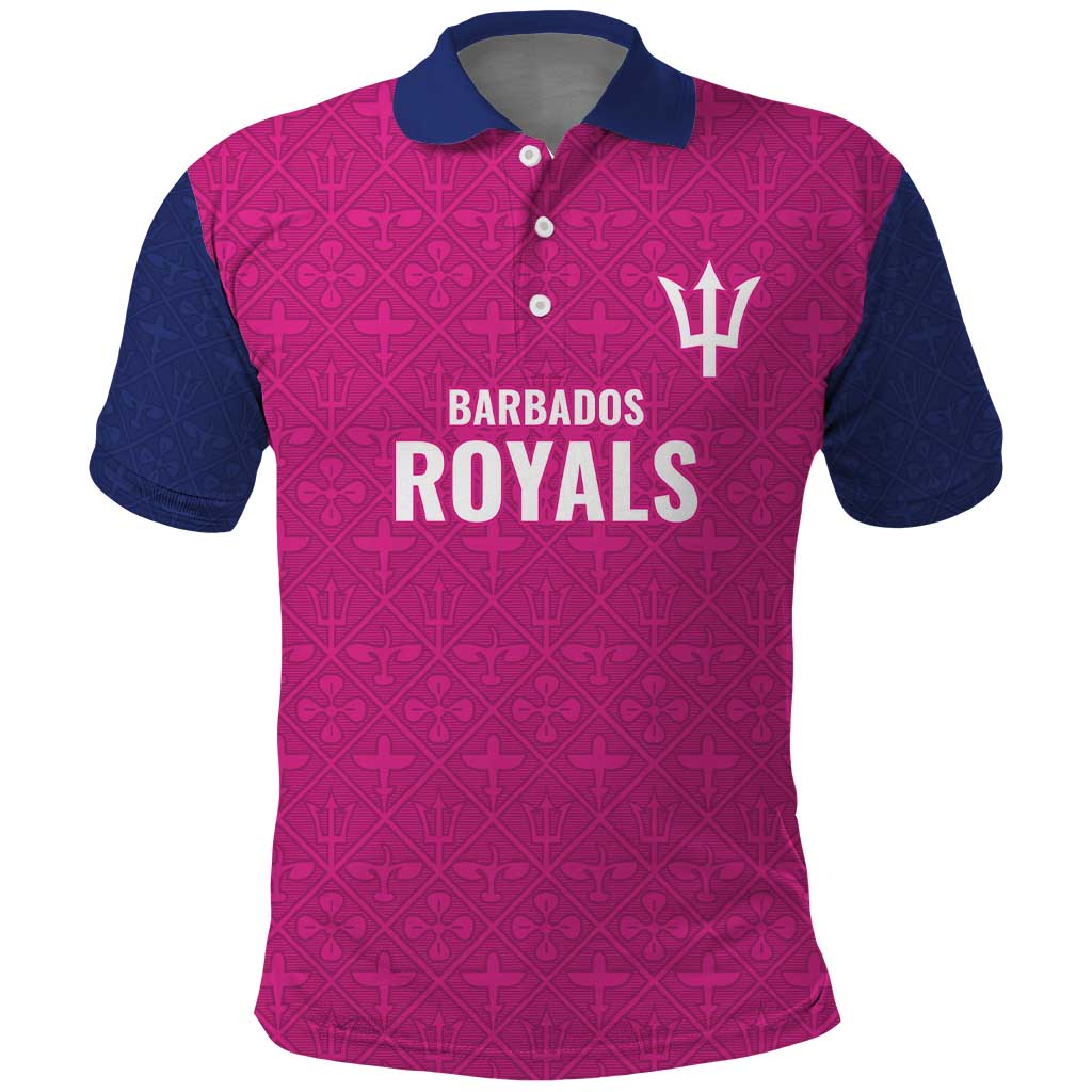 Caribbean Cricket Barbados Custom Polo Shirt Strike of the Tridents Pink Fury - Wonder Print Shop