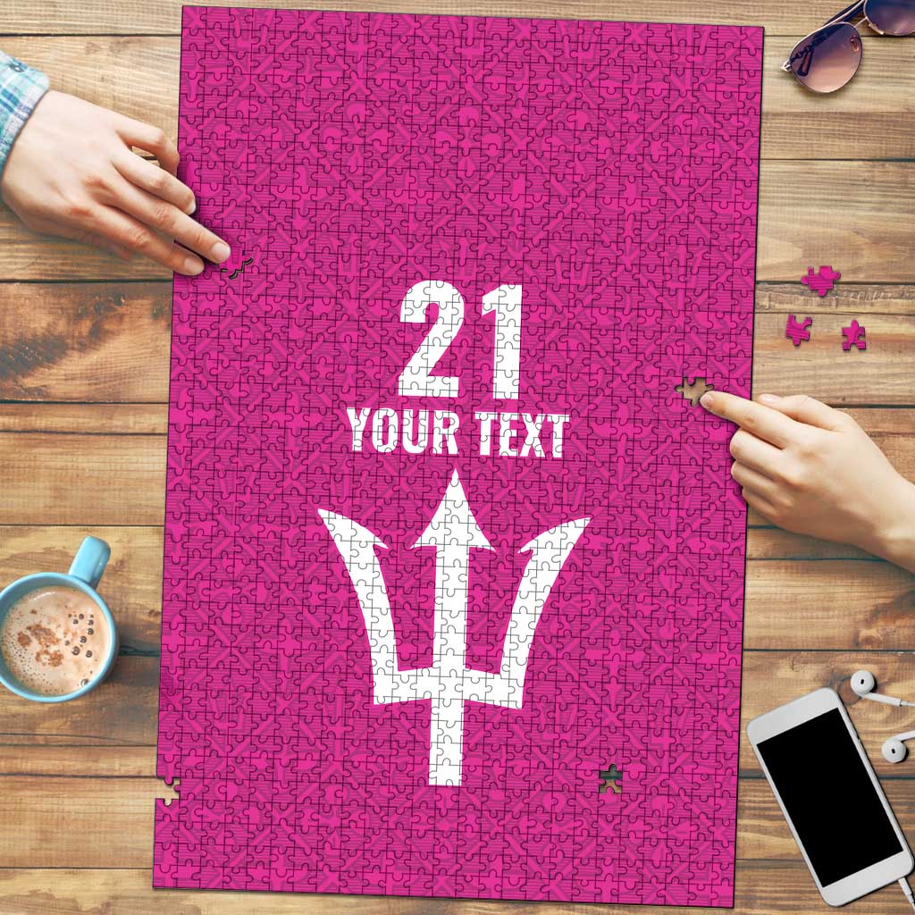 Caribbean Cricket Barbados Custom Puzzle Strike of the Tridents Pink Fury - Wonder Print Shop
