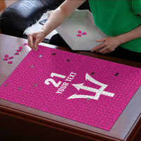 Caribbean Cricket Barbados Custom Puzzle Strike of the Tridents Pink Fury - Wonder Print Shop