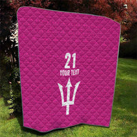 Caribbean Cricket Barbados Custom Quilt Strike of the Tridents Pink Fury - Wonder Print Shop