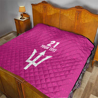 Caribbean Cricket Barbados Custom Quilt Strike of the Tridents Pink Fury - Wonder Print Shop