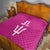Caribbean Cricket Barbados Custom Quilt Strike of the Tridents Pink Fury - Wonder Print Shop
