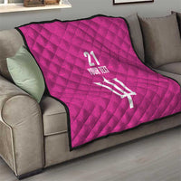 Caribbean Cricket Barbados Custom Quilt Strike of the Tridents Pink Fury - Wonder Print Shop