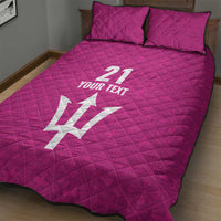 Caribbean Cricket Barbados Custom Quilt Bed Set Strike of the Tridents Pink Fury - Wonder Print Shop