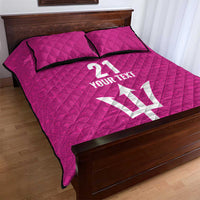 Caribbean Cricket Barbados Custom Quilt Bed Set Strike of the Tridents Pink Fury - Wonder Print Shop