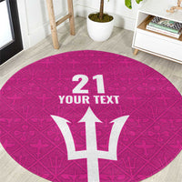 Caribbean Cricket Barbados Custom Round Carpet Strike of the Tridents Pink Fury - Wonder Print Shop