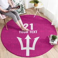 Caribbean Cricket Barbados Custom Round Carpet Strike of the Tridents Pink Fury - Wonder Print Shop
