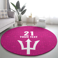 Caribbean Cricket Barbados Custom Round Carpet Strike of the Tridents Pink Fury - Wonder Print Shop