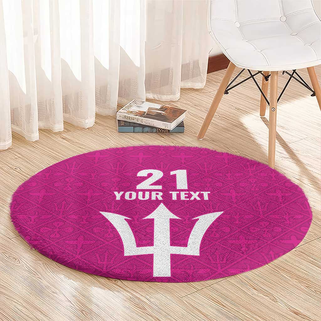 Caribbean Cricket Barbados Custom Round Carpet Strike of the Tridents Pink Fury - Wonder Print Shop