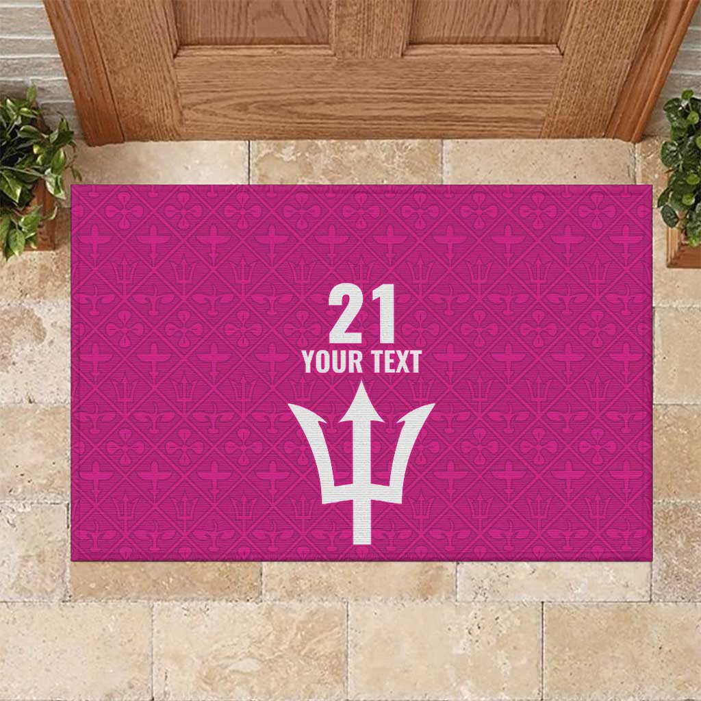 Caribbean Cricket Barbados Custom Rubber Doormat Strike of the Tridents Pink Fury - Wonder Print Shop