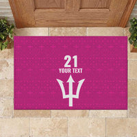 Caribbean Cricket Barbados Custom Rubber Doormat Strike of the Tridents Pink Fury - Wonder Print Shop