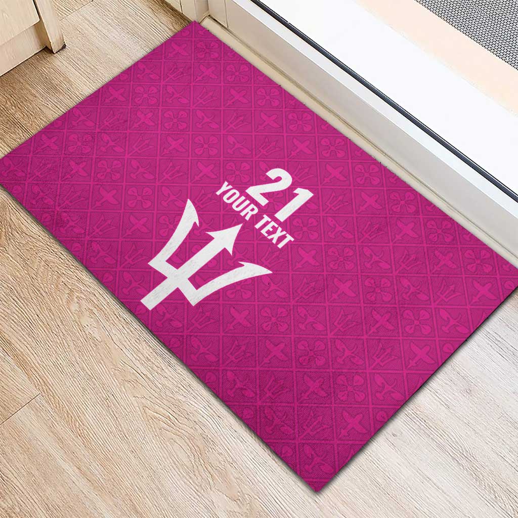 Caribbean Cricket Barbados Custom Rubber Doormat Strike of the Tridents Pink Fury - Wonder Print Shop
