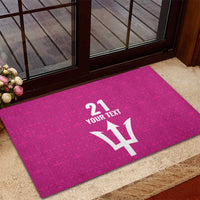 Caribbean Cricket Barbados Custom Rubber Doormat Strike of the Tridents Pink Fury - Wonder Print Shop