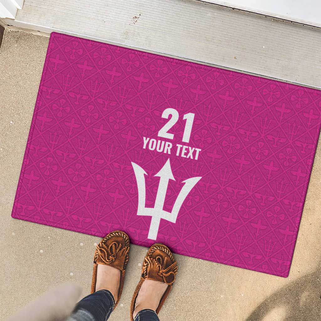 Caribbean Cricket Barbados Custom Rubber Doormat Strike of the Tridents Pink Fury - Wonder Print Shop