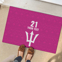 Caribbean Cricket Barbados Custom Rubber Doormat Strike of the Tridents Pink Fury - Wonder Print Shop